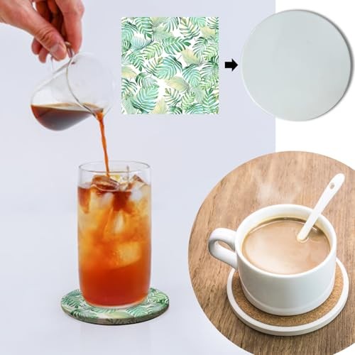 Sublimation Ceramic Coasters,Sublimation Blanks Bulk Round Drinks Coffee 24PCS