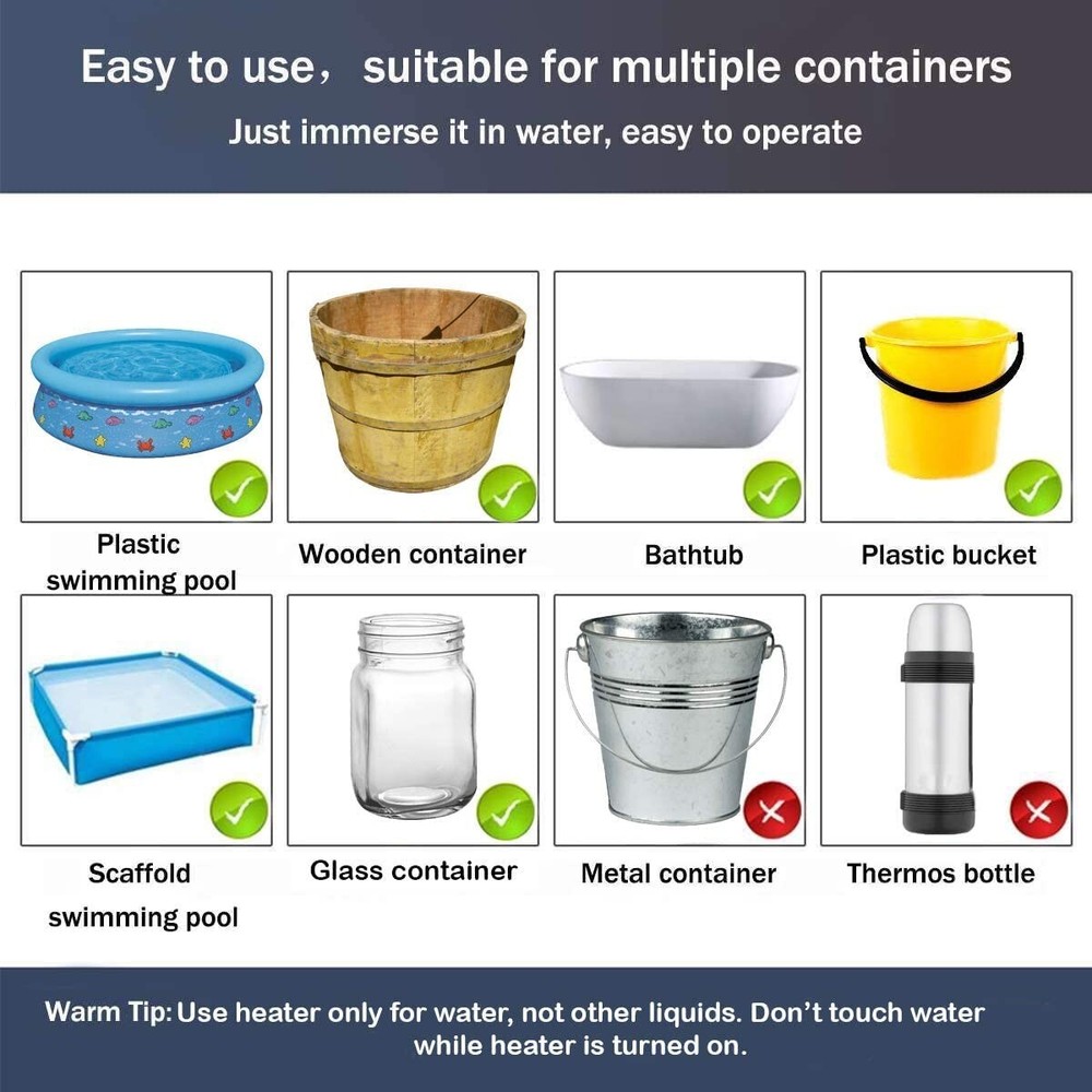 Calentador de agua eléctrico de viaje con elemento de inmersión de 5 galones NEW