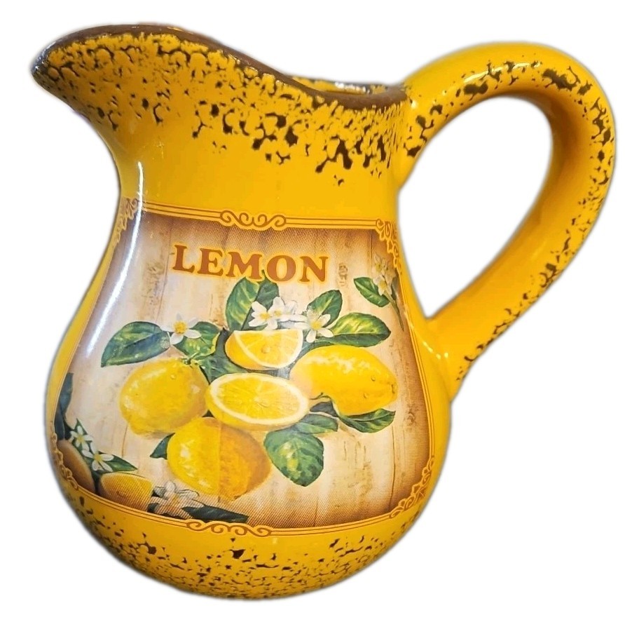 Gershon Intl Lemon Themed Decorative Pitcher Rustic Kitchen