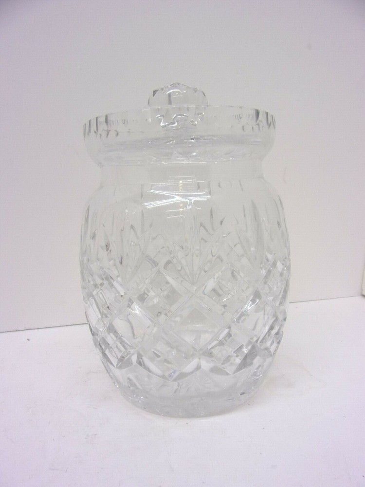 Signed Ceska Traditions pattern 7" Crystal Candy Jar