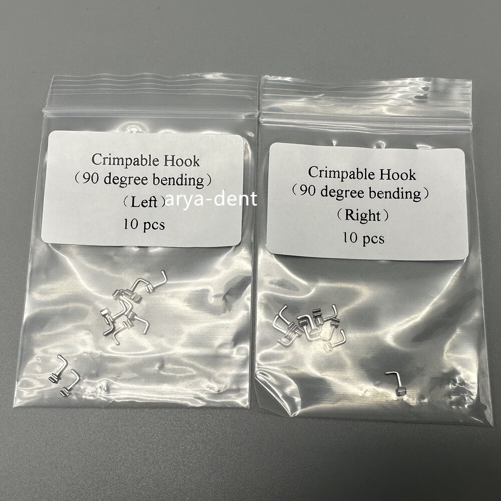 10pcs/pack Dental Orthodontic 90degrees Crimpable Hooks Right/Left Bending Hook