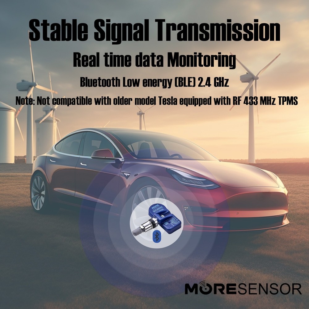 MORESENSOR Bluetooth Series TPMS Sensor 4-Pack for Tesla Model Y