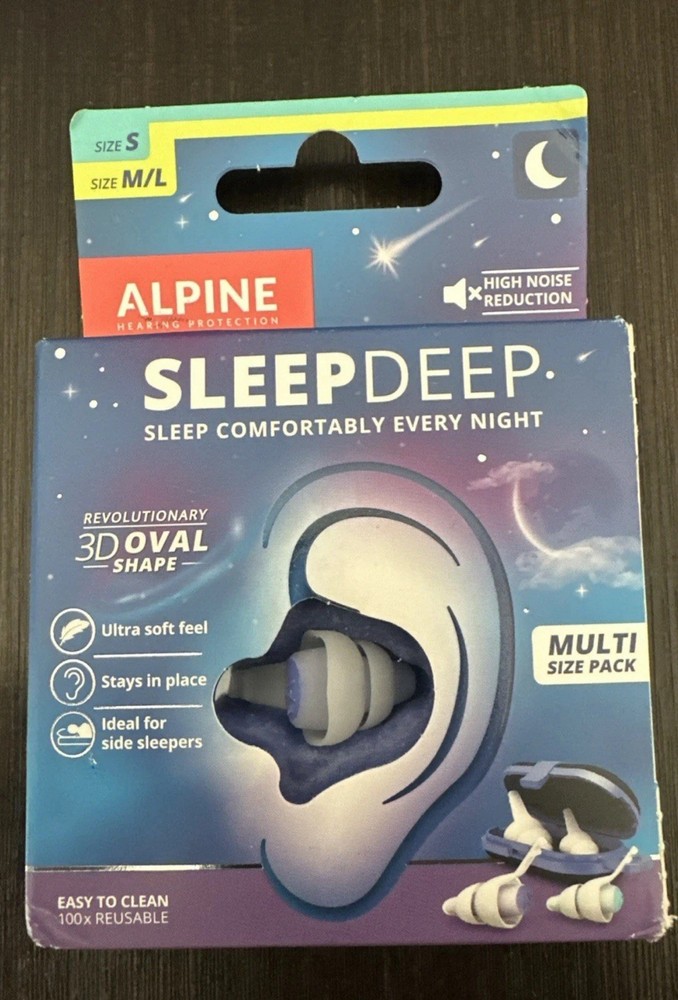Alpine SleepDeep Multisize - Soft Ear Plugs for Sleeping and Concentration S M/L