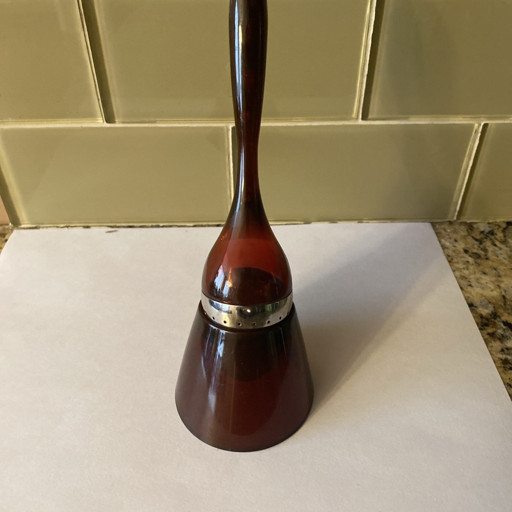 Red Lucite & Stainless Tea Infuser & Stand