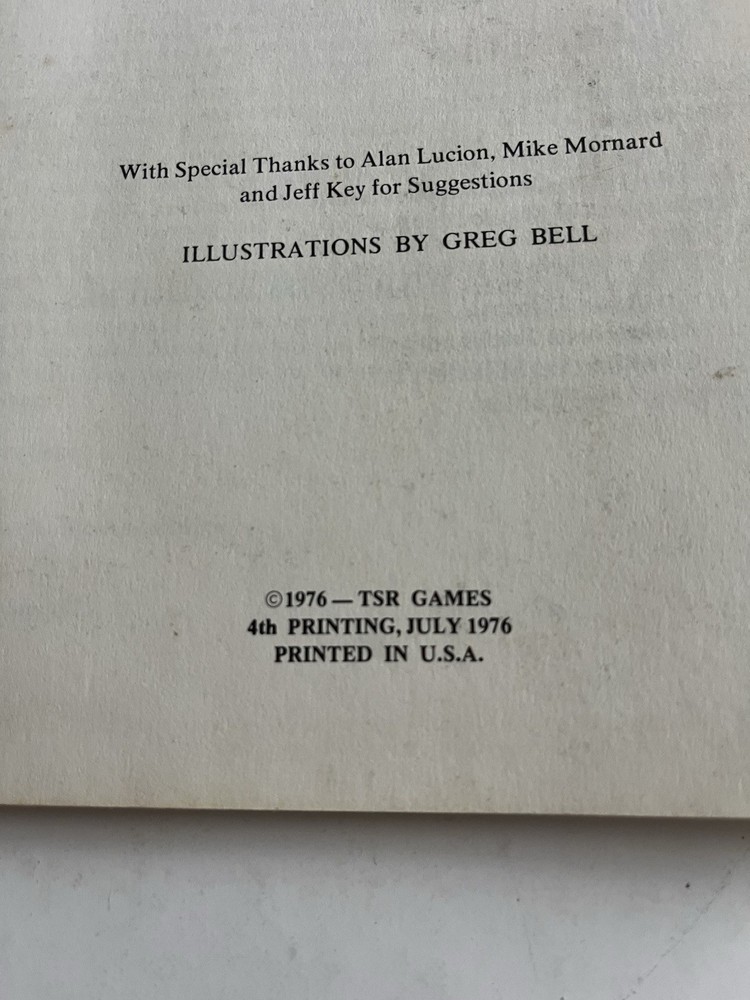 Dungeons and Dragons Greyhawk TSR 1976