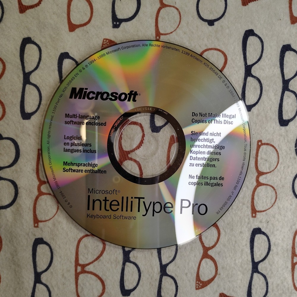 Microsoft IntelliType Pro Keyboard Software 1999 Windows 95/98