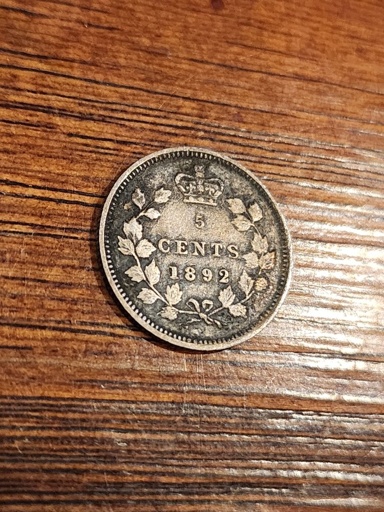 1892 Canada 5 Cents Silver Coin