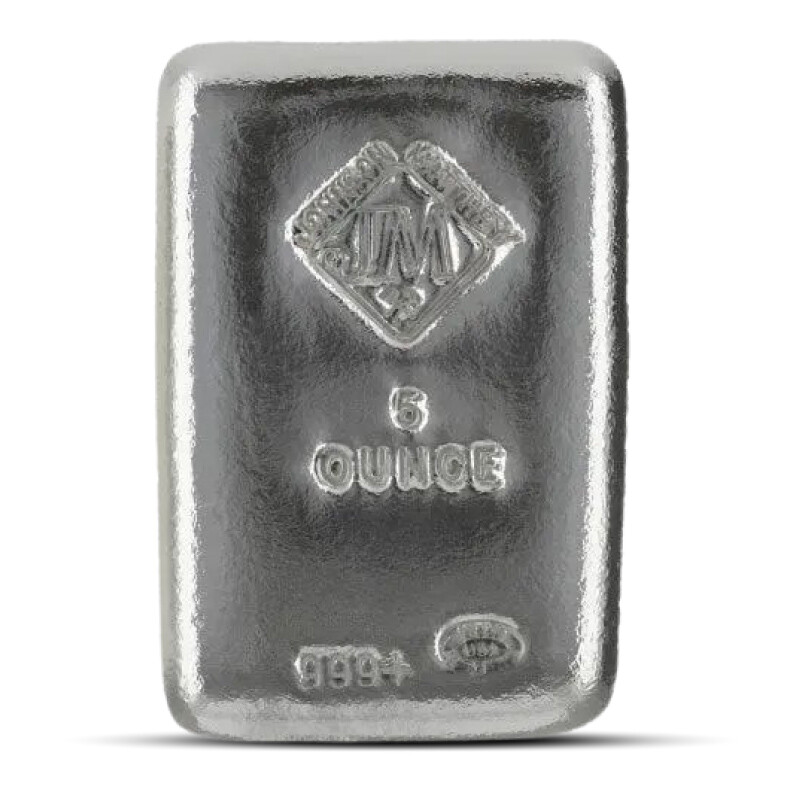 5 oz Johnson Matthey Silver Bar (Cast)