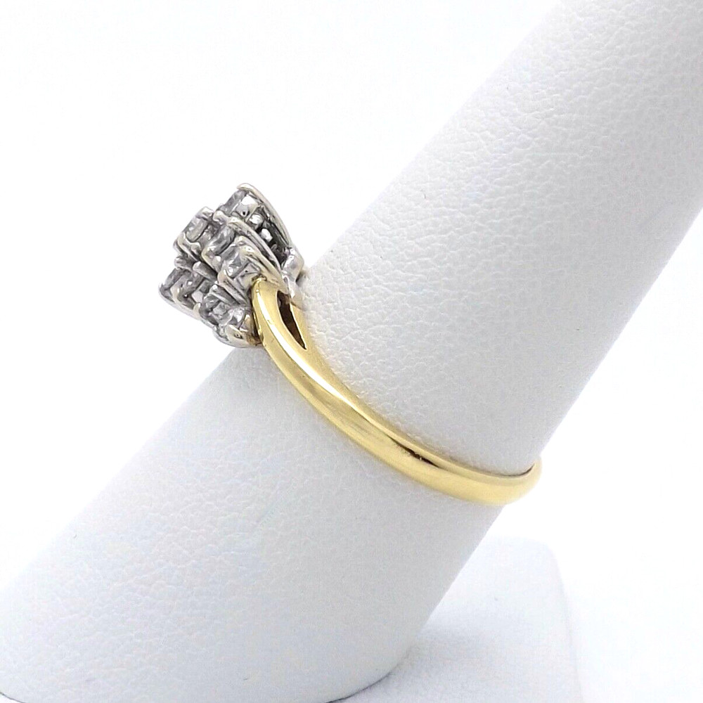 Solid 18k Gold Diamond Waterfall Bypass Wedding Anniversary Band Ring Setting