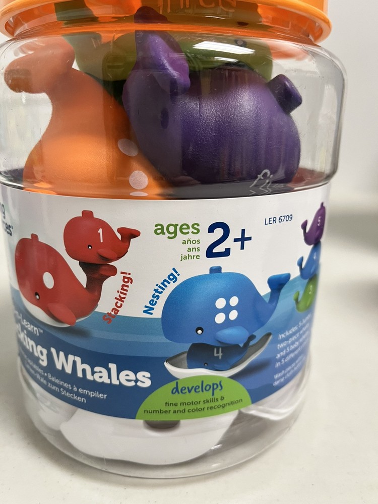Learning Resources Snap-n-Learn Stacking Whales, Educational Toy
