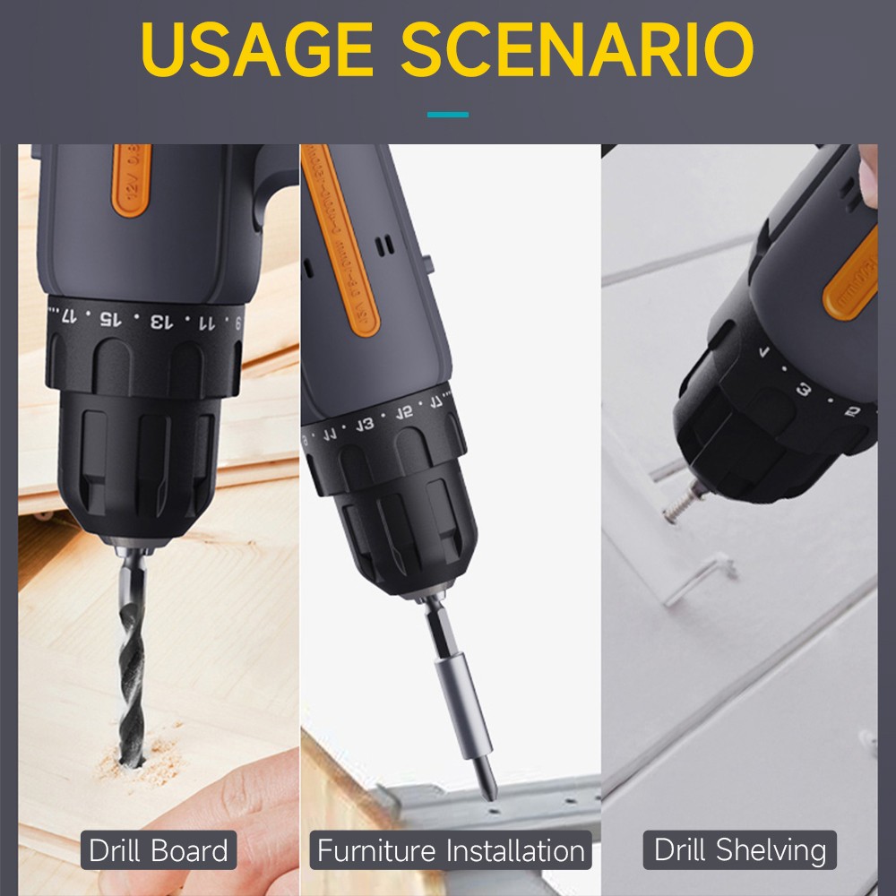 Power Tools Combo Kit With 12V Cordless Drill STACKABLE TOOL KIT R10