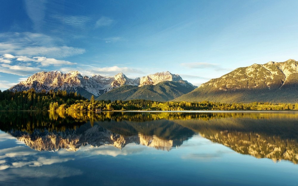 Landscape nature mountains reflection canada Custom Gaming Mat Desk