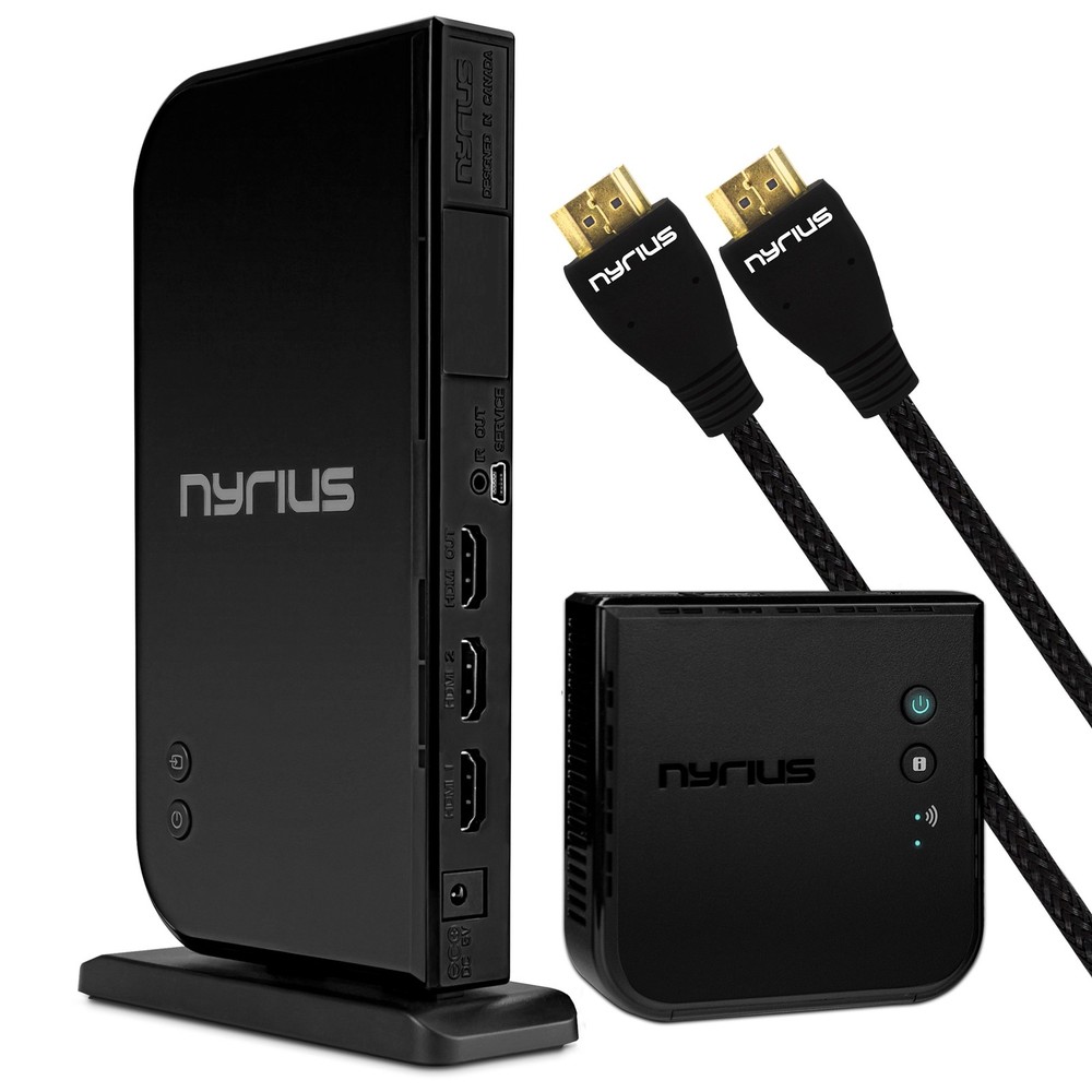 Nyrius HOME+ Wireless HDMI 2 Input Transmitter & Receiver with 2 HDMI Cables