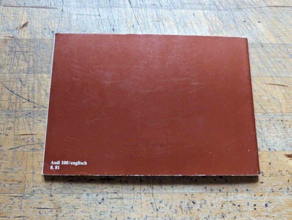 1981 Audi 100 Instruction Manual