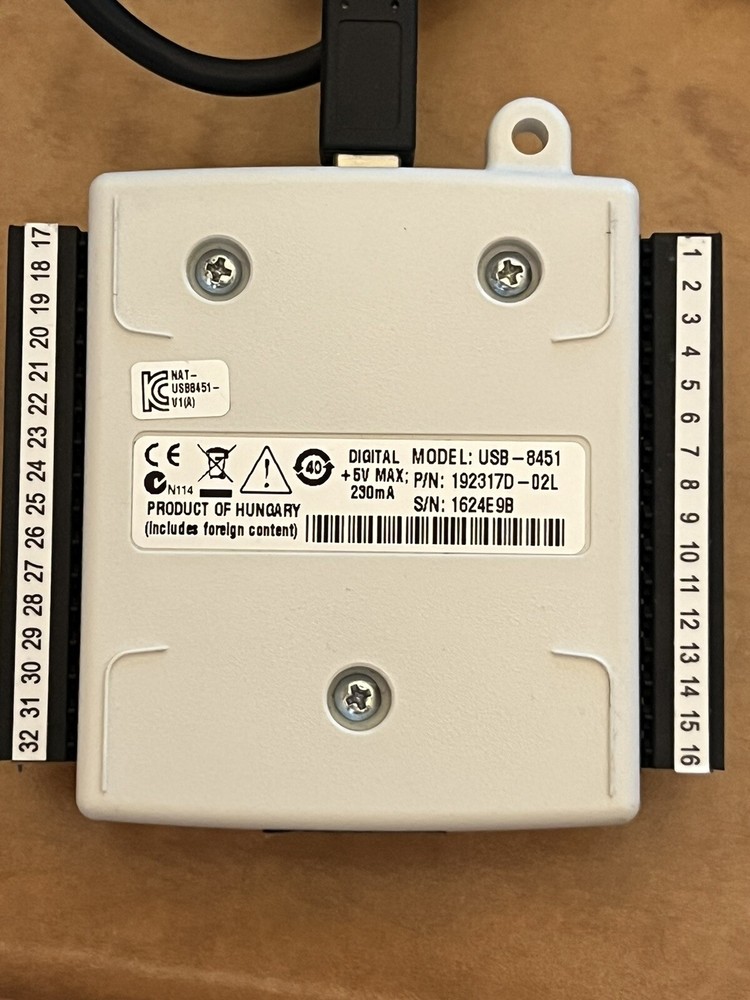National Instruments NI USB-8451 I2C/SPI Interface with USB cable