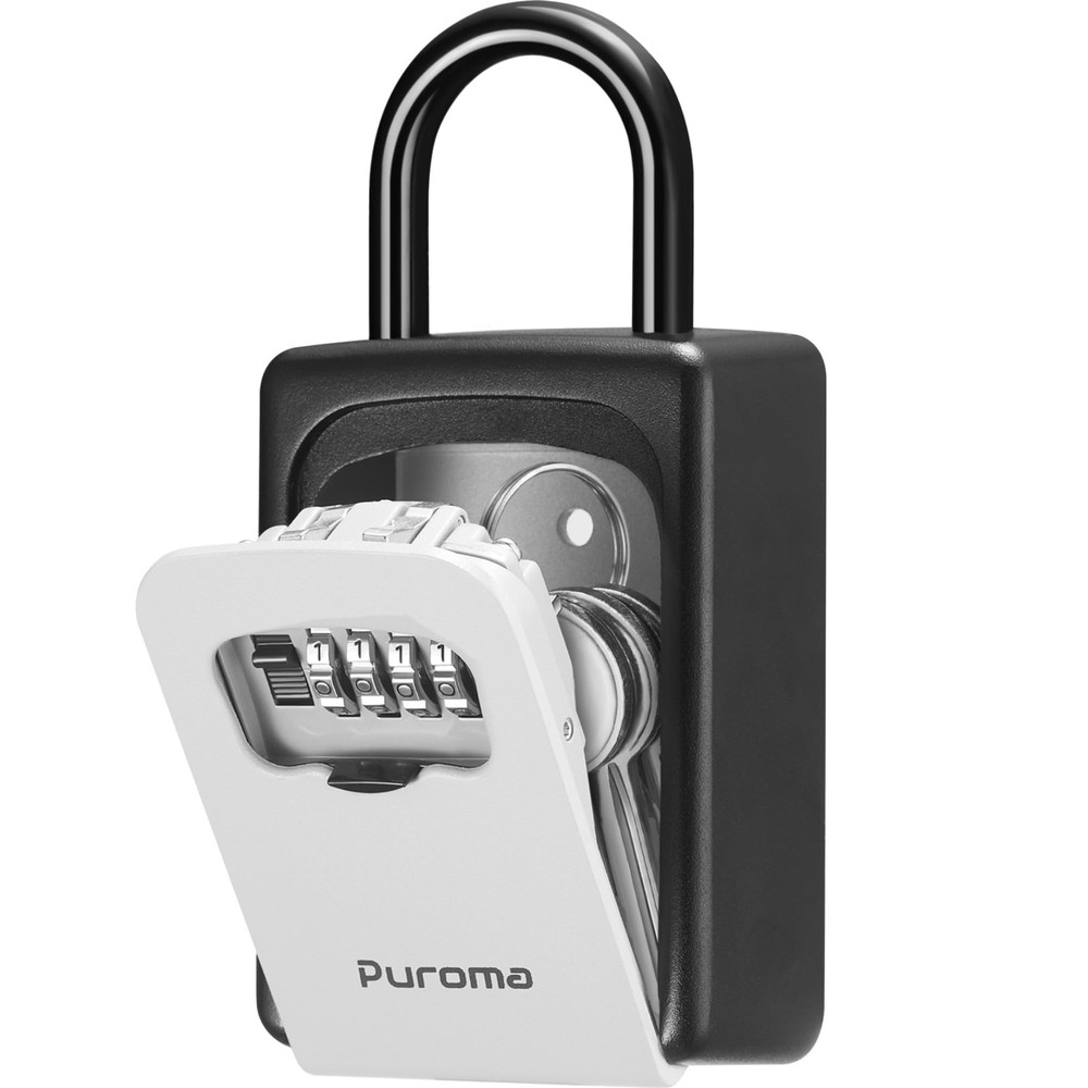 Puroma Lock Box Large Key Lock Box Resettable Combination Code Lockbox Portab...