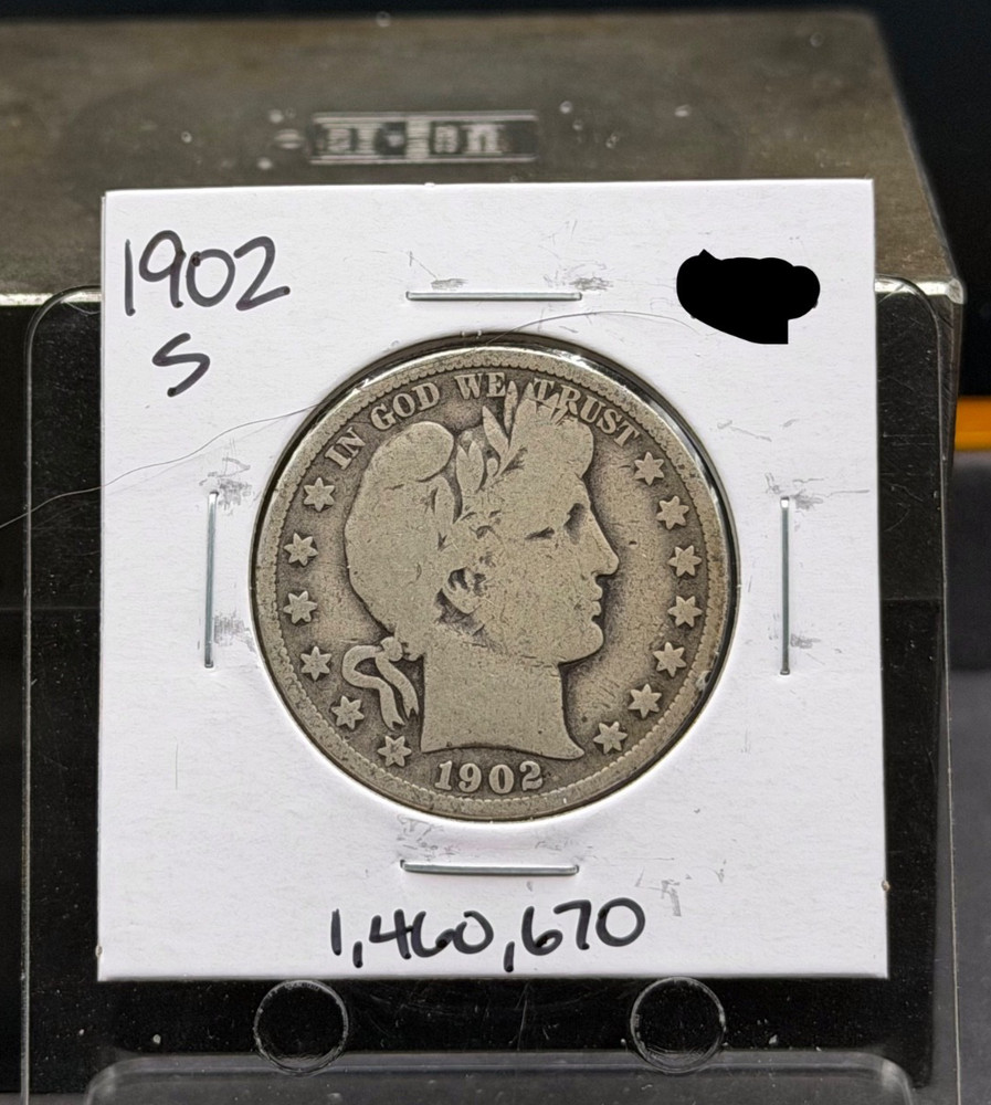 VG 1902 S Barber Half Dollar