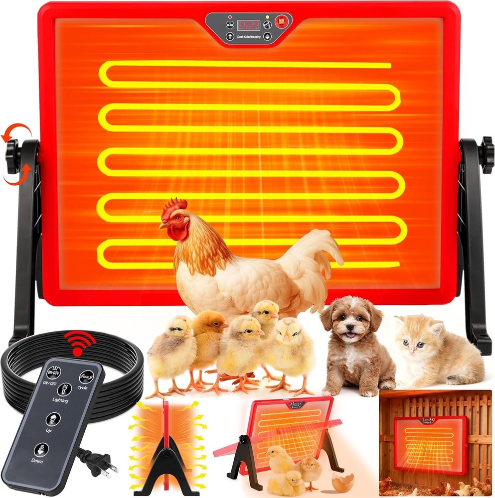 Chicken Heater for Chicken Coop Accessories, Double Sided Brooder Plate for C...