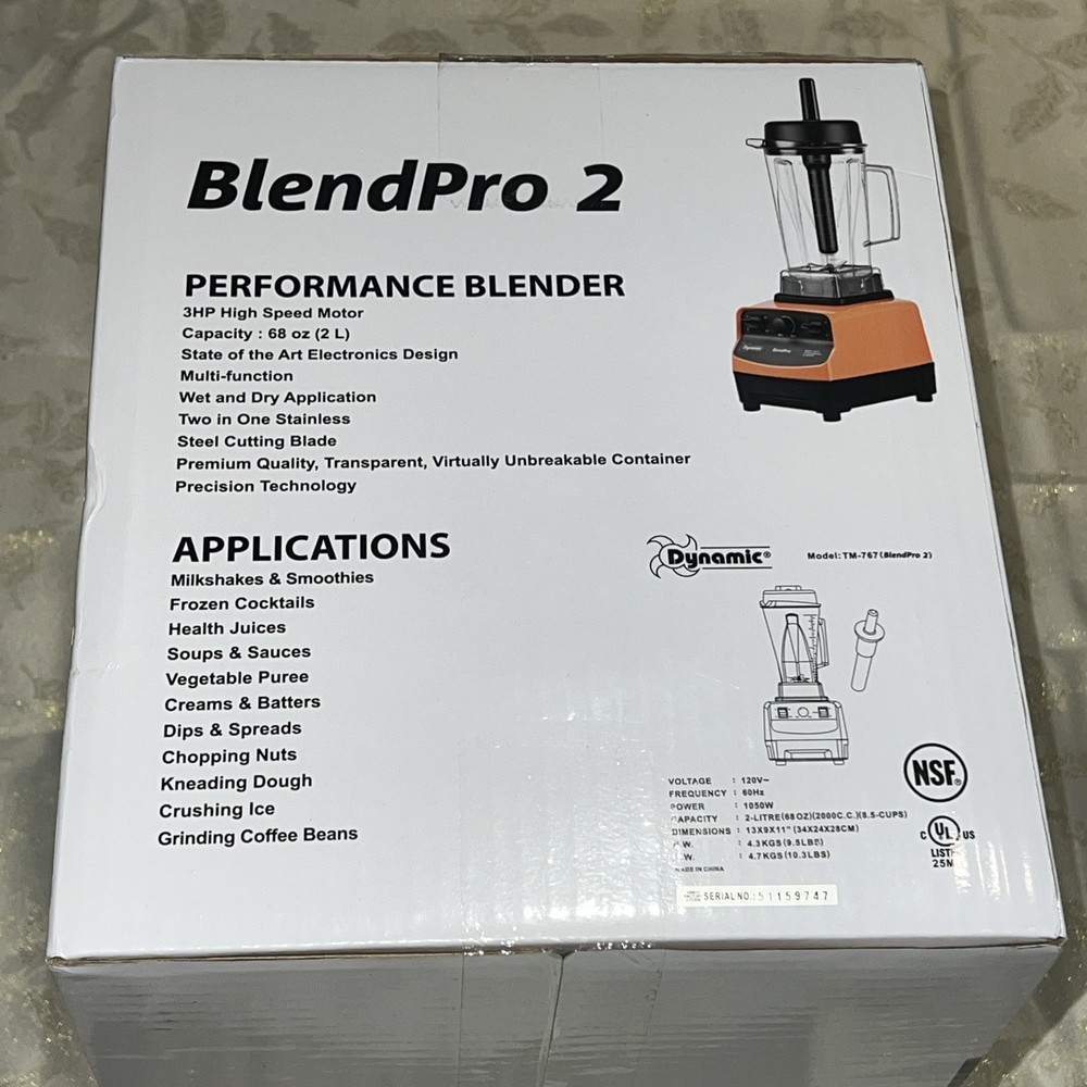 Dynamic BlendPro 2 Performance 68 oz High Speed Blender