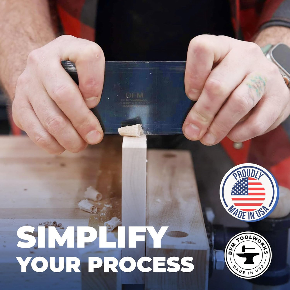 DFM Tool Works Rectangle Card Scraper - Precision Cabinet Multi-Use Scraper for