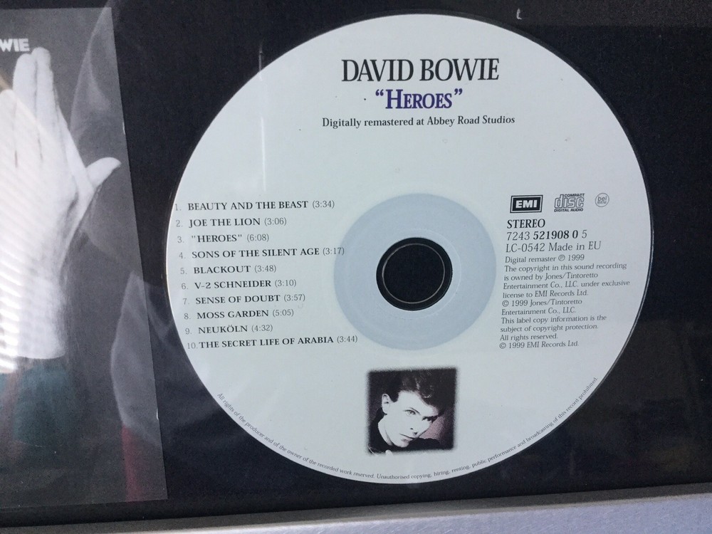David bowie “Heroes” framed CD Wall Art