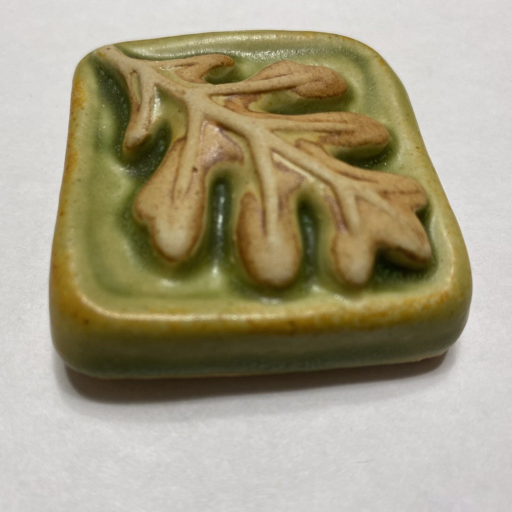 Oak Leaf 2x2" Ceramic Art Tile by Gretchen Kramp