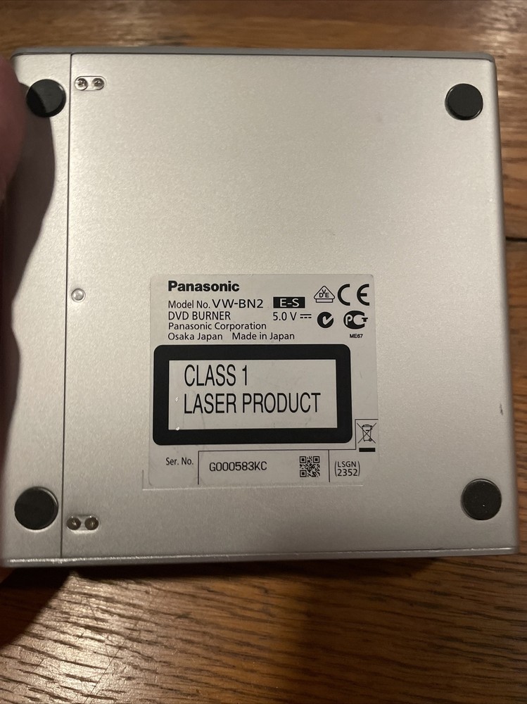 Panasonic VW-BN2 Portable Slim & Compact DVD Burner. No Cords