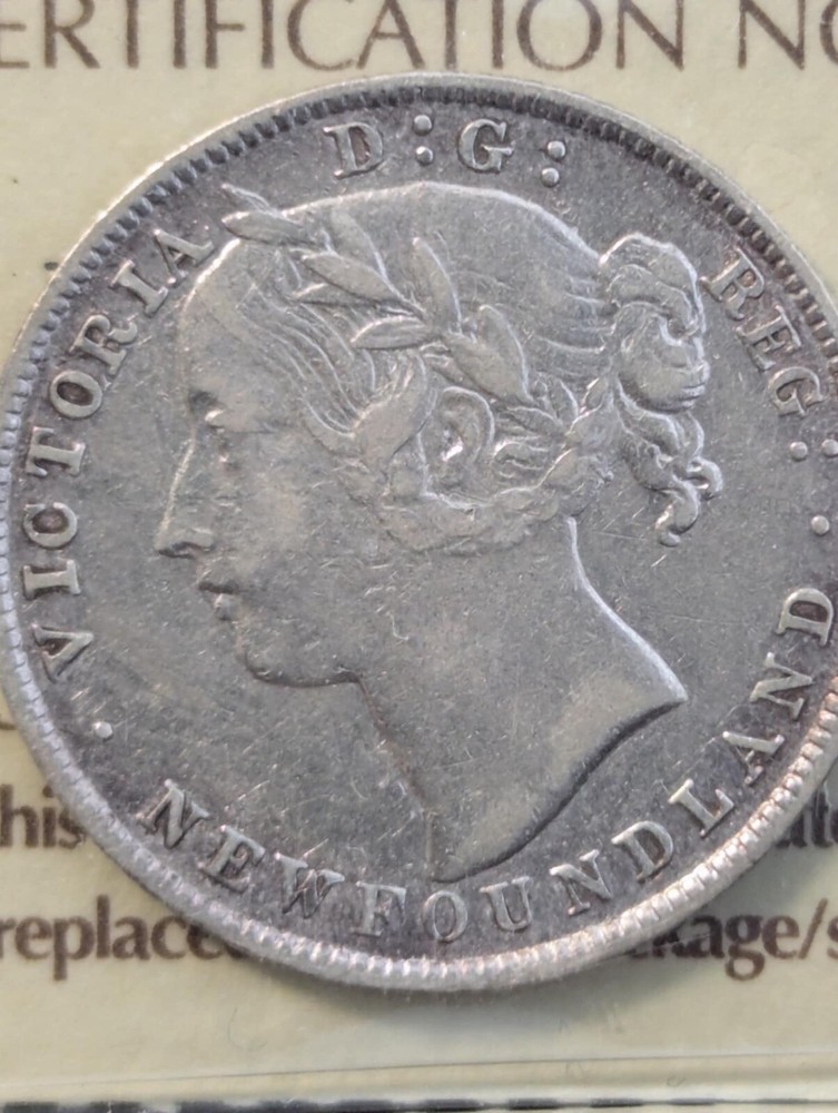 1896 Obv 1, ICCS Graded Newfoundland, 20 Cent, **VF-30**