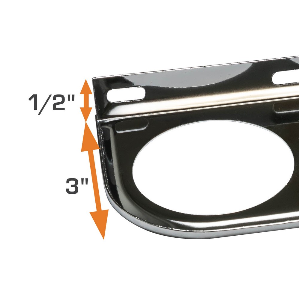GlowShift Universal Chrome Triple Gauge Under Dash Mounting Bracket Pod 52mm