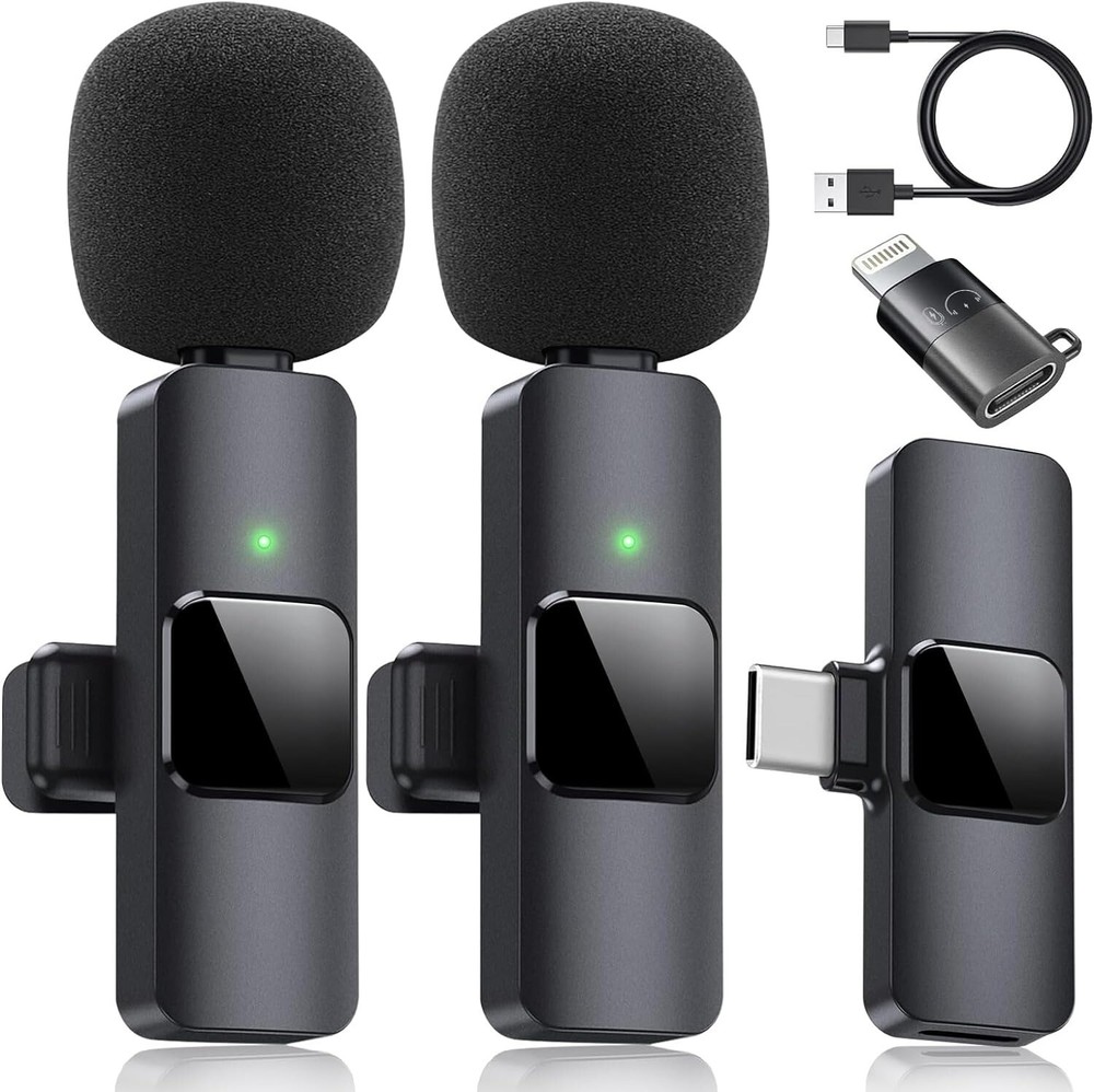 Dual Wireless Lavalier Microphone Camera/iPhone/Android/GoPro Professional Lapel