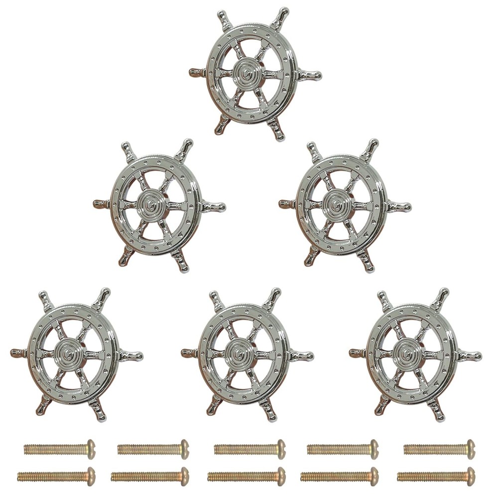 6 pcs Ship Rudder Handles Ship Helm Cabinet Knobs Ocean Theme Knobs Zinc Allo...