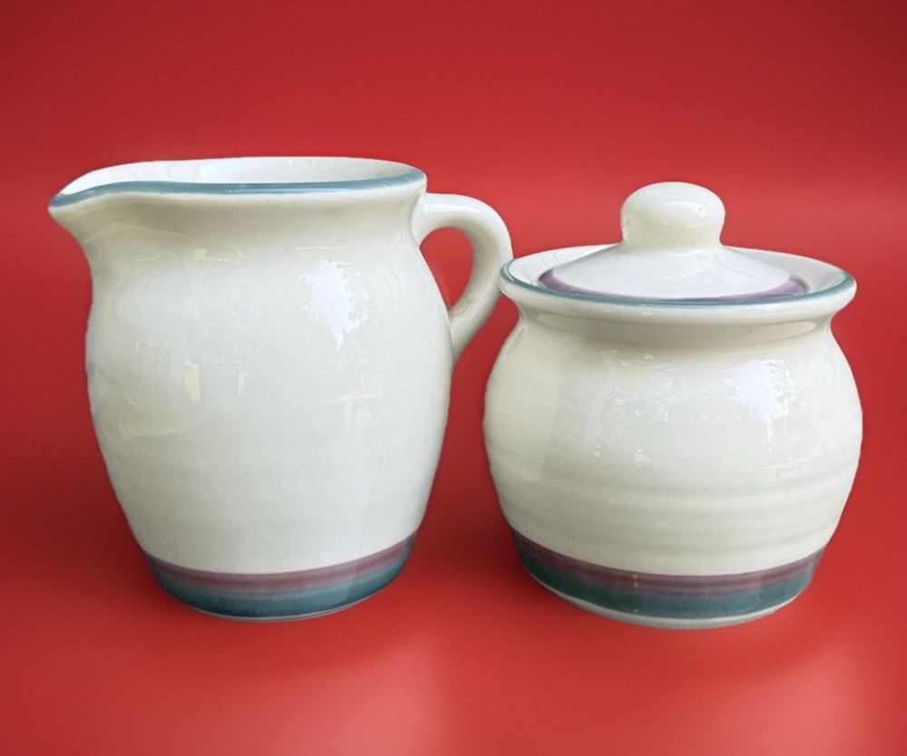 Pfaltzgraff JUNIPER  Creamer And Lidded Sugar Bowl
