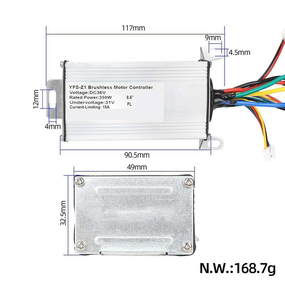 36V 350W 15A Controller Dashboard Accelerator Scooter Suit For 8.5inch E-Scooter