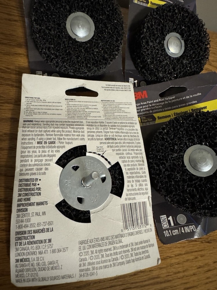 3M Paint and Rust Stripper 03172, 4 Pack, 10.1 cm Diameter Black