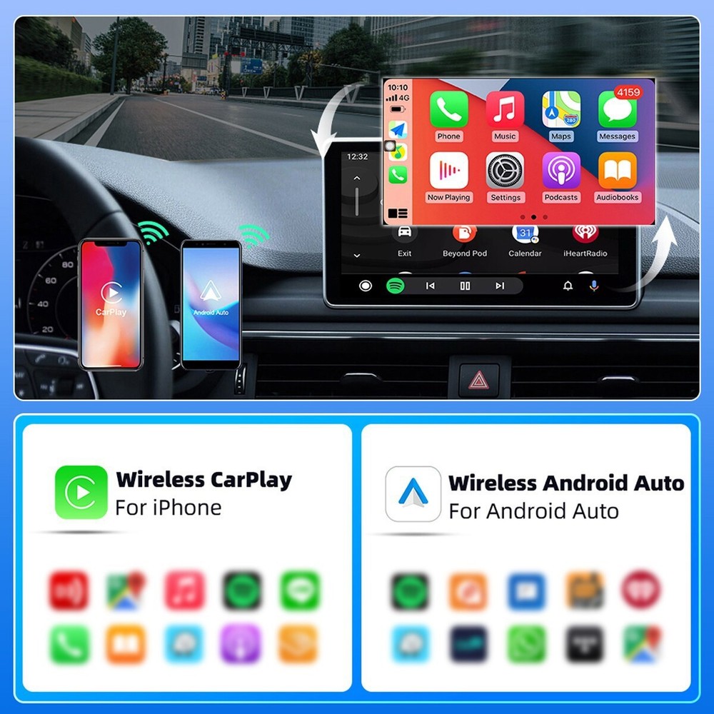 2-in-1 Wired to Wireless CarPlay Adapter /Android Auto Adapter Plug & Play