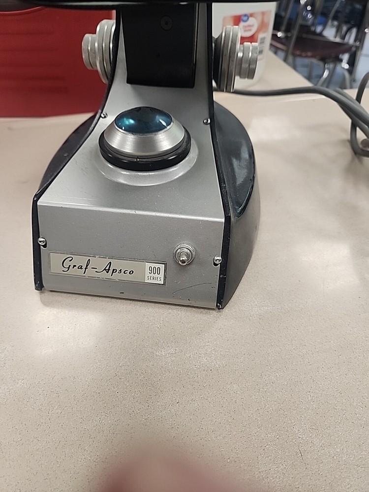 Vintage GRAF APSCO MICROSCOPE 900 Series Powers Up But Untested Beyond That