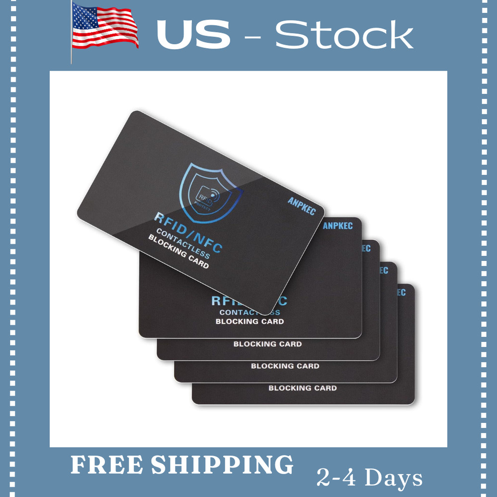 RFID Blocking Card – NFC Contactless Credit Debit Card Protector (5 Pack)
