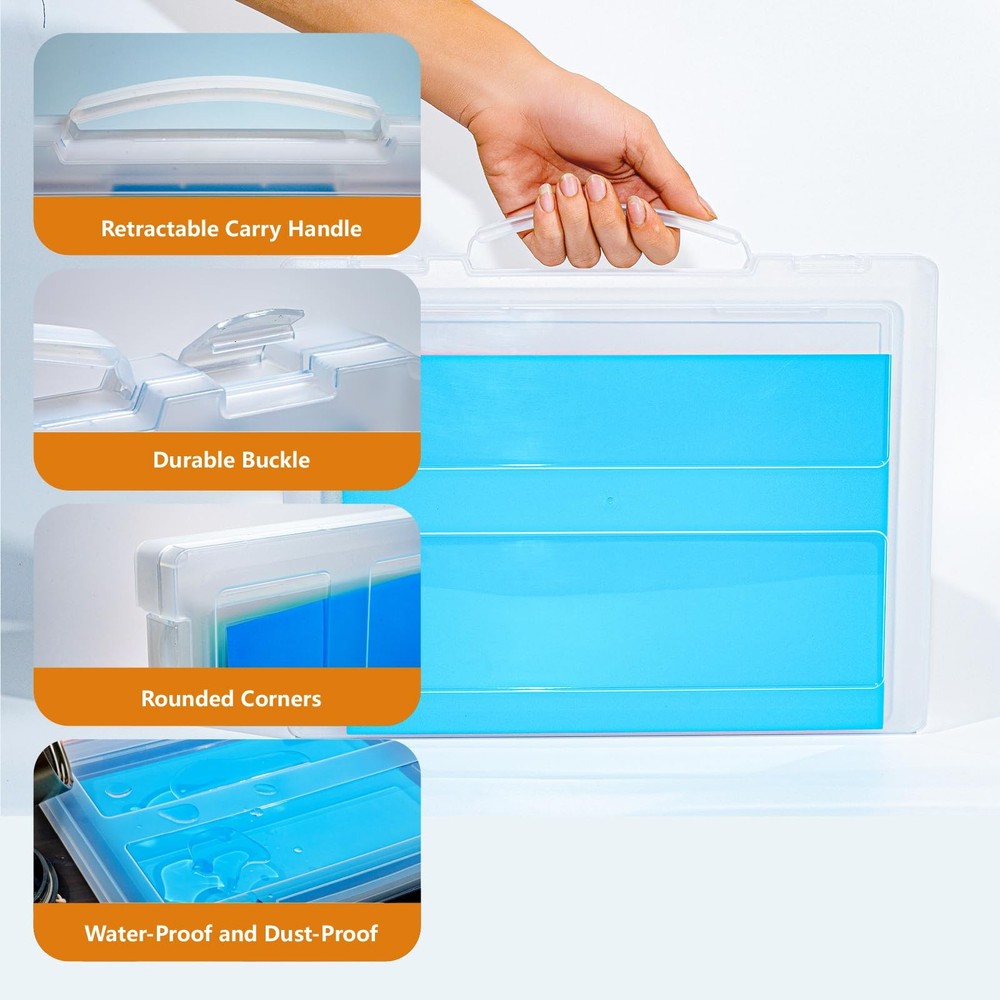 Mickiewicz 8 Packs Paper Storage Boxes Plastic Multi-Purpose Scrapbook Office Cr