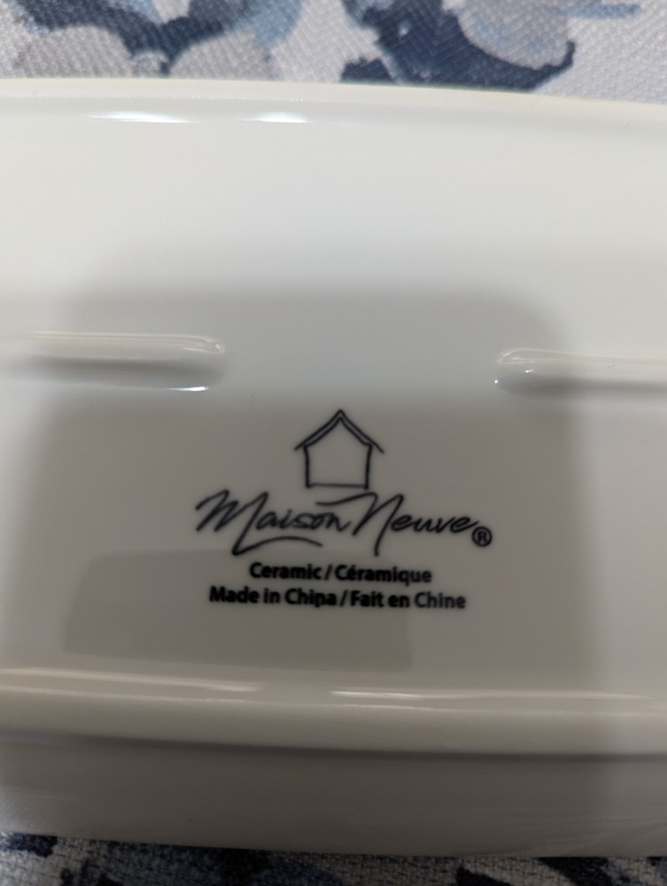 Maison Nouve Covered Ceramic Butter Dish, White