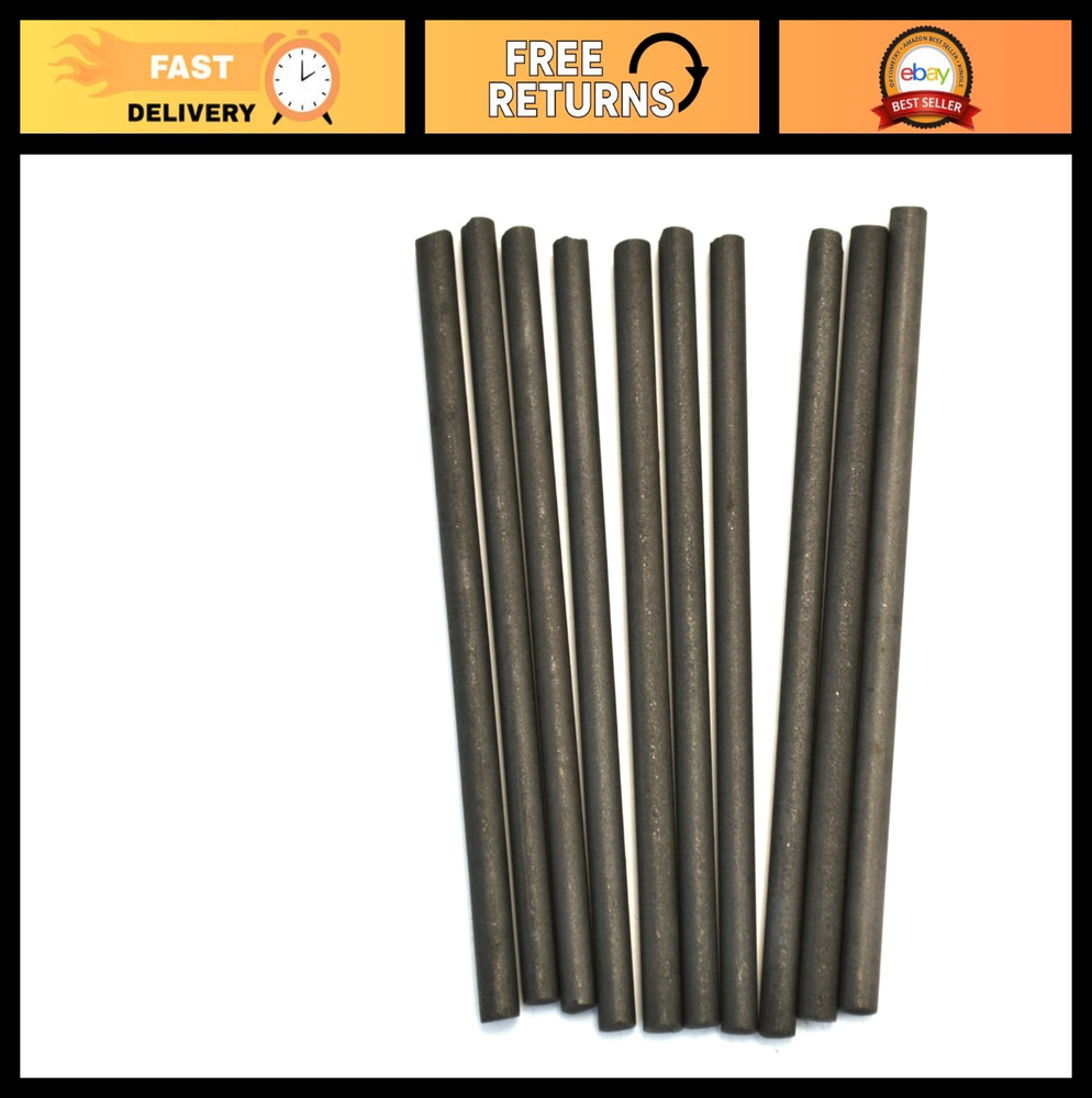 Pack of 10 Carbon Red Electrodes 100 x 6mm for Lab Experiments & Projects