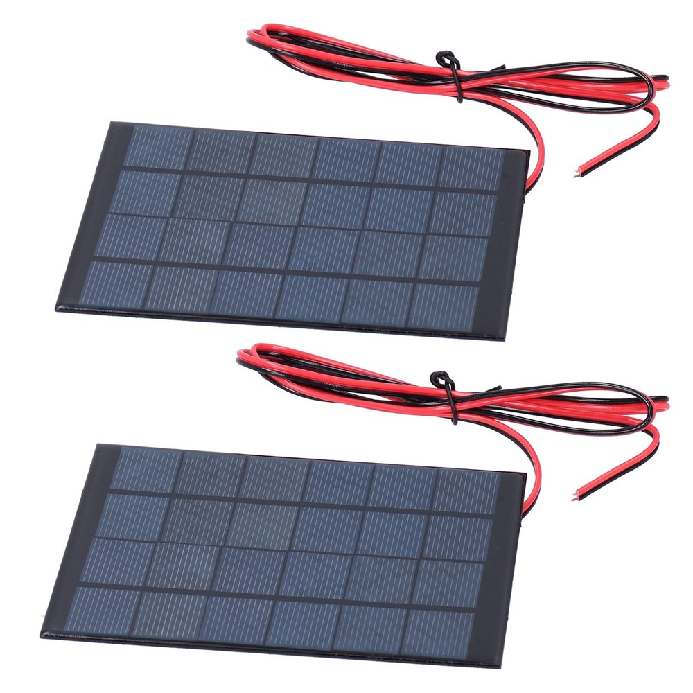 2Pcs Mini Solar Power Module Epoxy Panel With 100cm Cable Electronic New