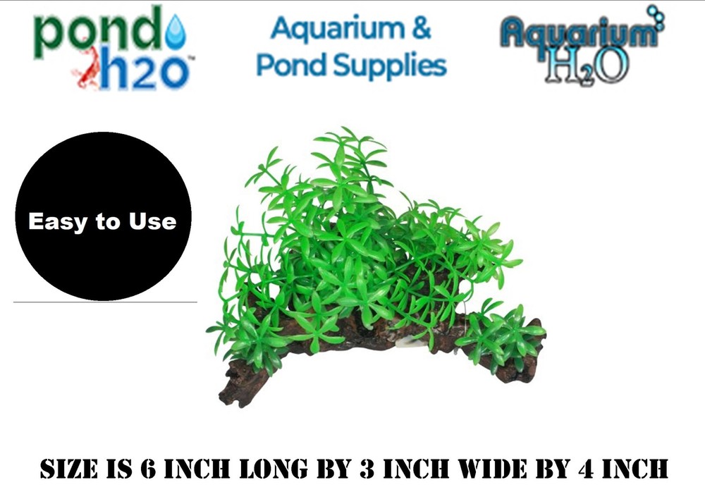 Tree Root with Plants, Artificial Plants on polyresin Driftwood, Aquarium Decor