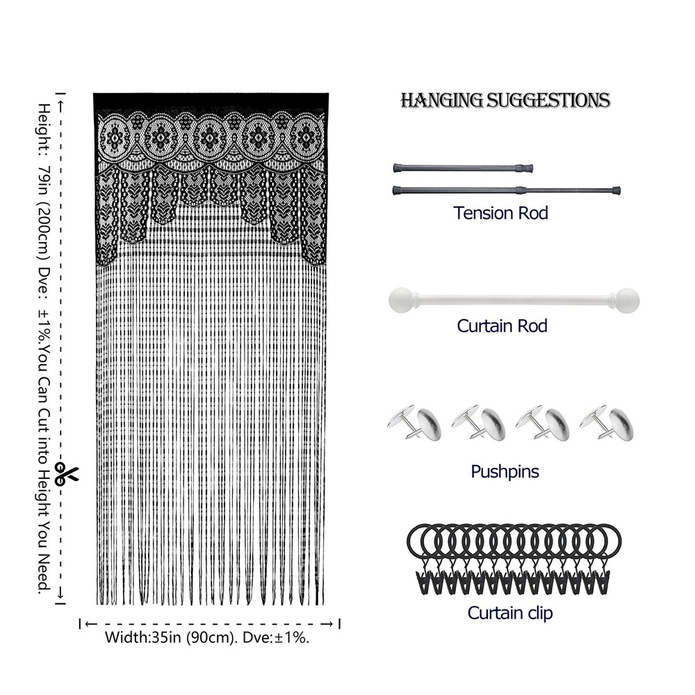 Macrame Lace Door String Curtain for Doorways,Boho Curtains Backdrop Panel