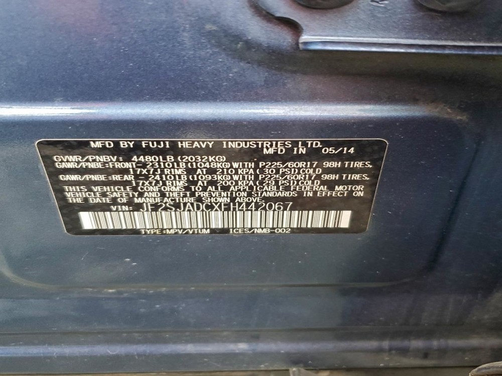 FORESTER 2015 Glove Box 4943387