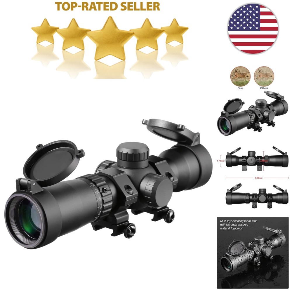 1.5-5x32 Illuminated Crossbow Scope, Ballistic Reticle