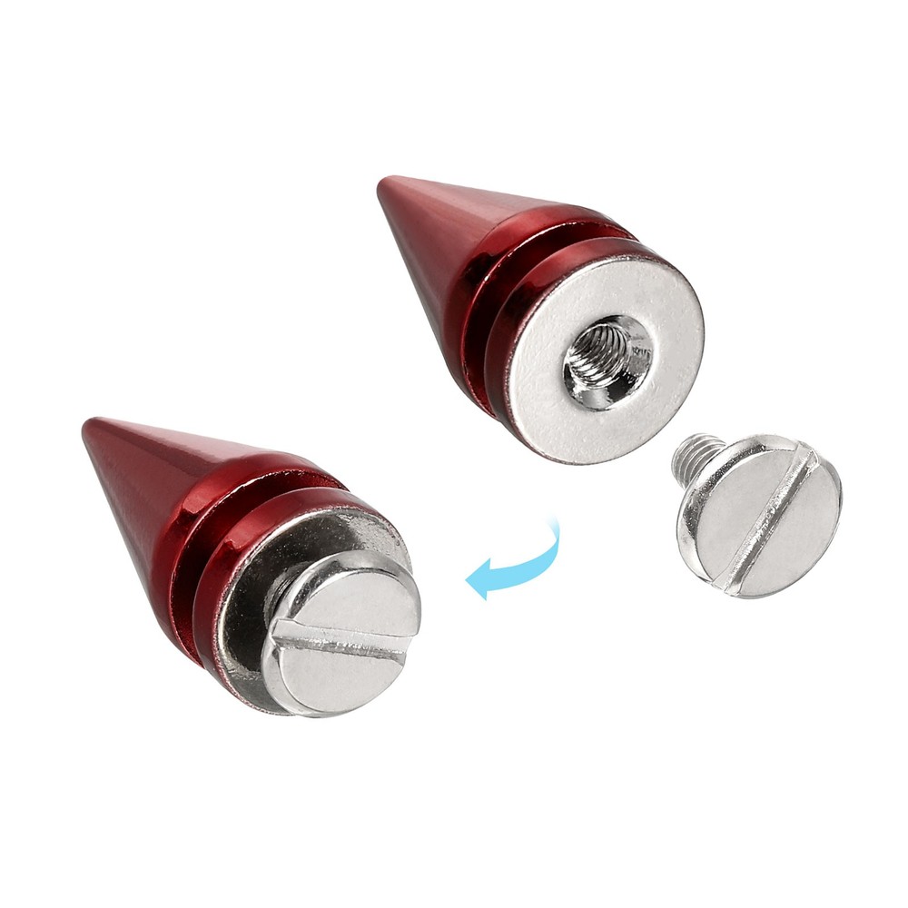 8Pcs Cone Spike Stud Rivet, 10x20mm Tree Studs and Spikes Bright Red