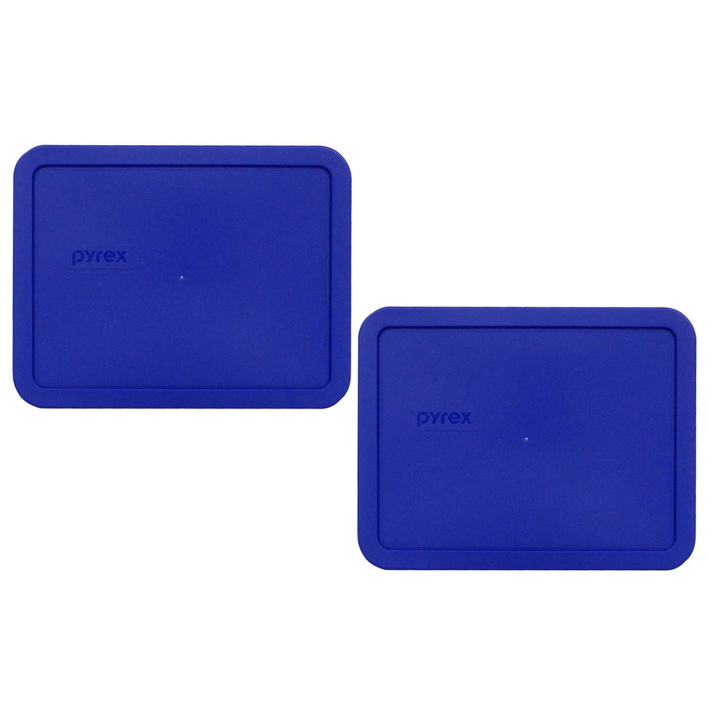 Pyrex 7211-PC Rectangular Blue 6 Cup Plastic Storage Lid 2PK for Glass Dish