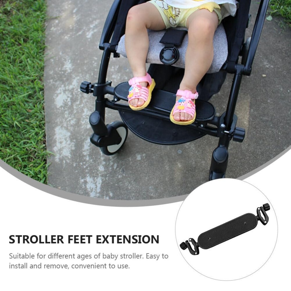 Universal Baby Stroller Foot Rest Adjustable Height/Width Accessory Black