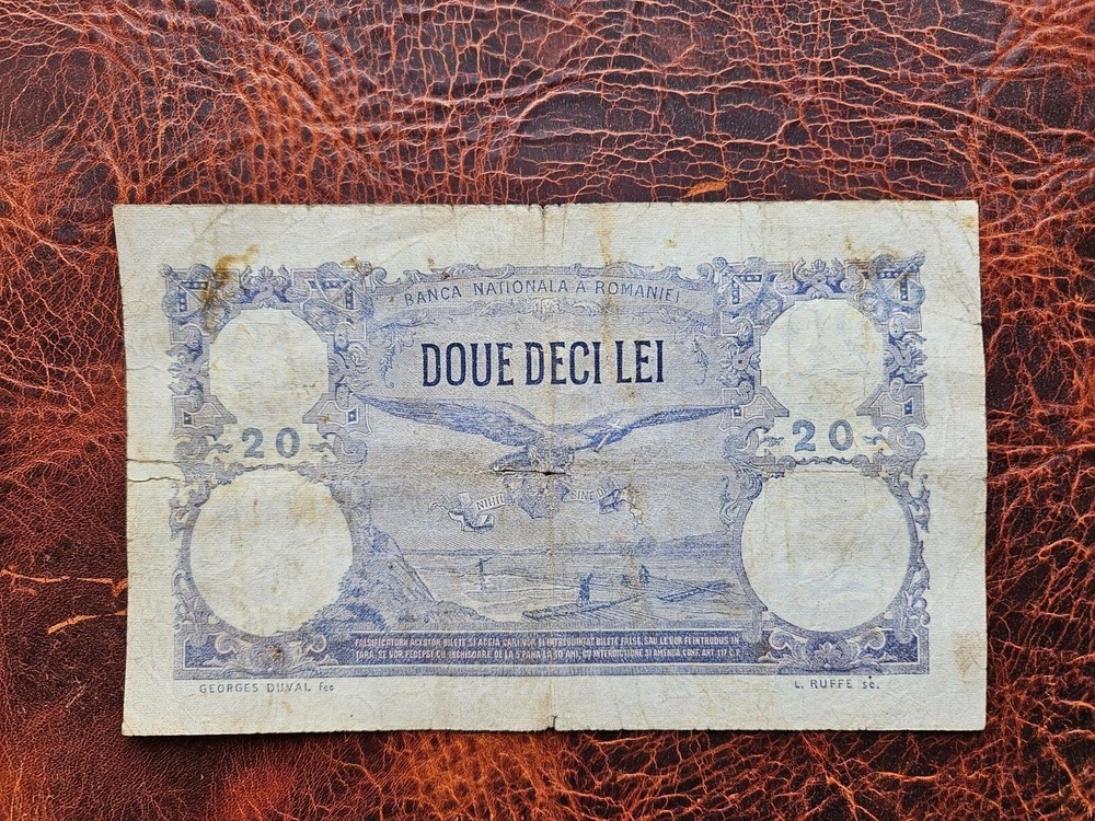 Romania 20 lei 1922 rare banknote