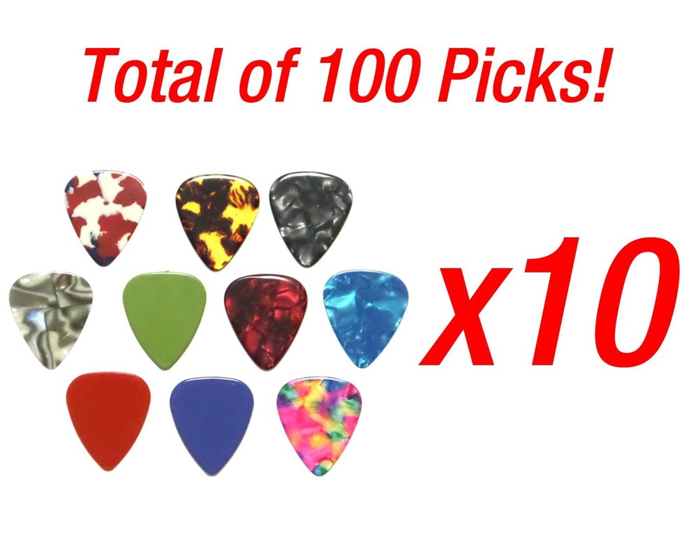 Guitar Picks Bulk 100 Pieces Assorted Gauges Performance Plus